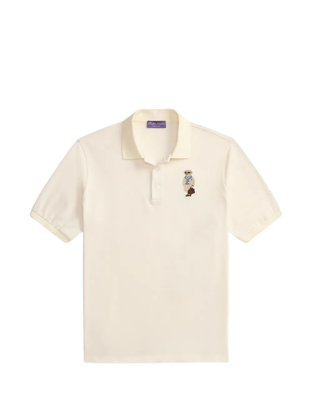 Ralph Lauren Purple Label Poloshirt mit Bärenstickerei - Nude