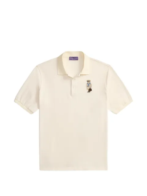 Ralph Lauren Purple Label Bear embroidered polo shirt