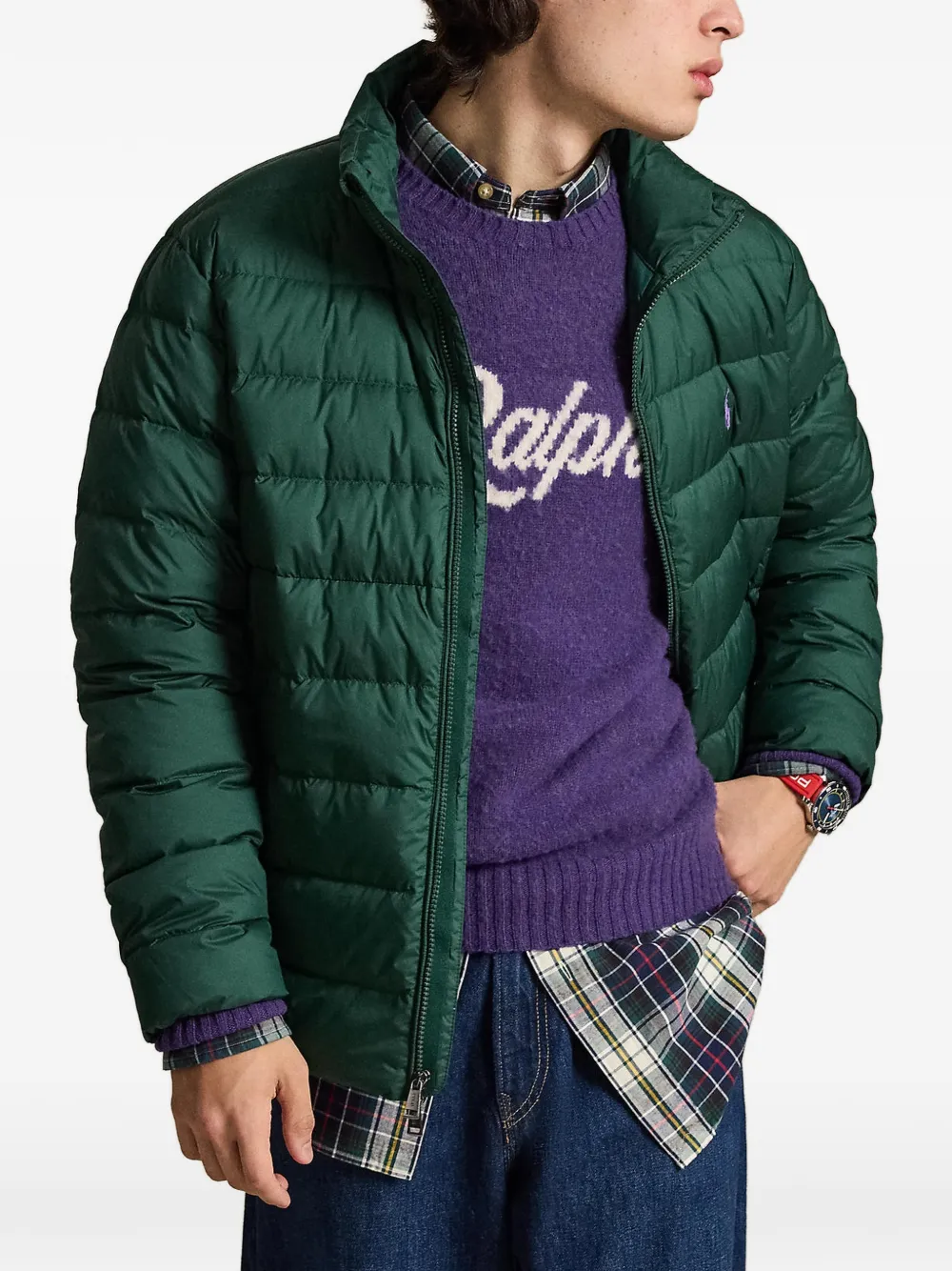 Polo Ralph Lauren Gewatteerd jack met geborduurd logo Groen