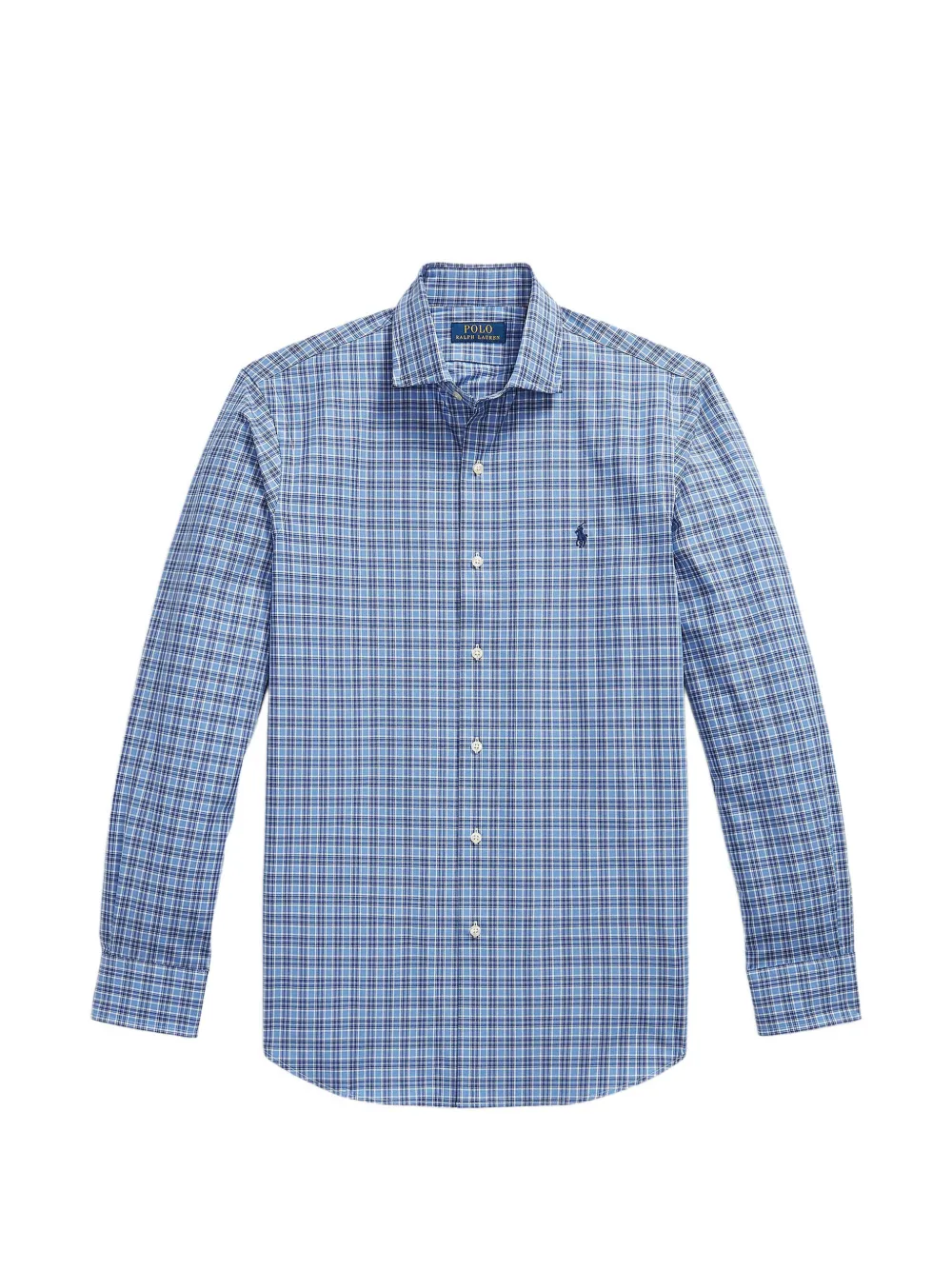 Polo Ralph Lauren custom-fit plaid stretch poplin shirt - Blu