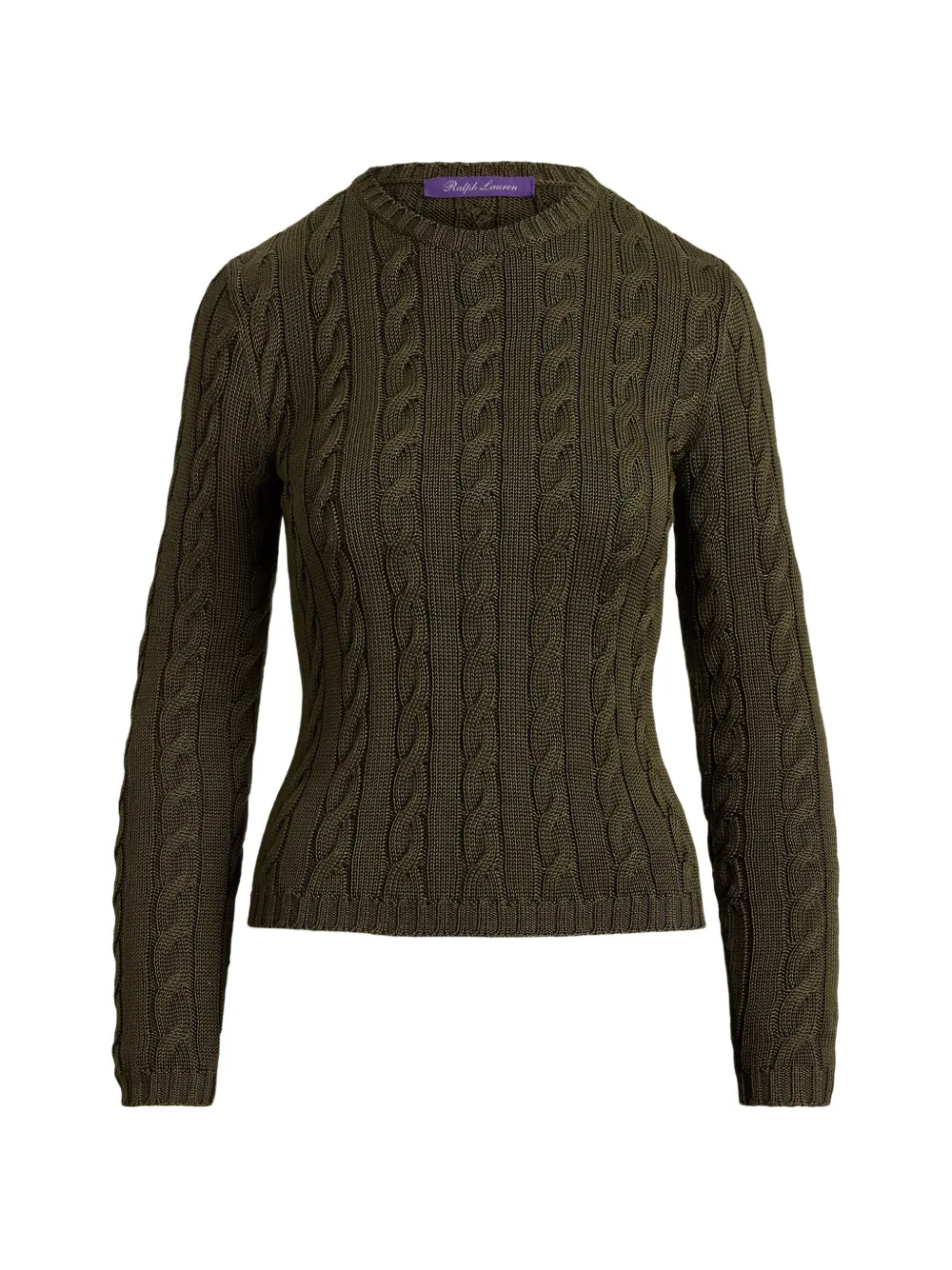 Polo Ralph Lauren cable-knit silk-blend crewneck jumper - Grün