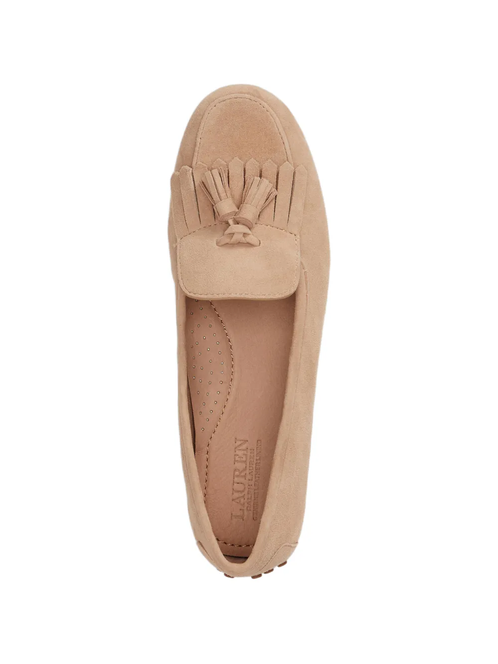 Lauren Ralph Lauren Tayte loafers met kwastje en franje Beige