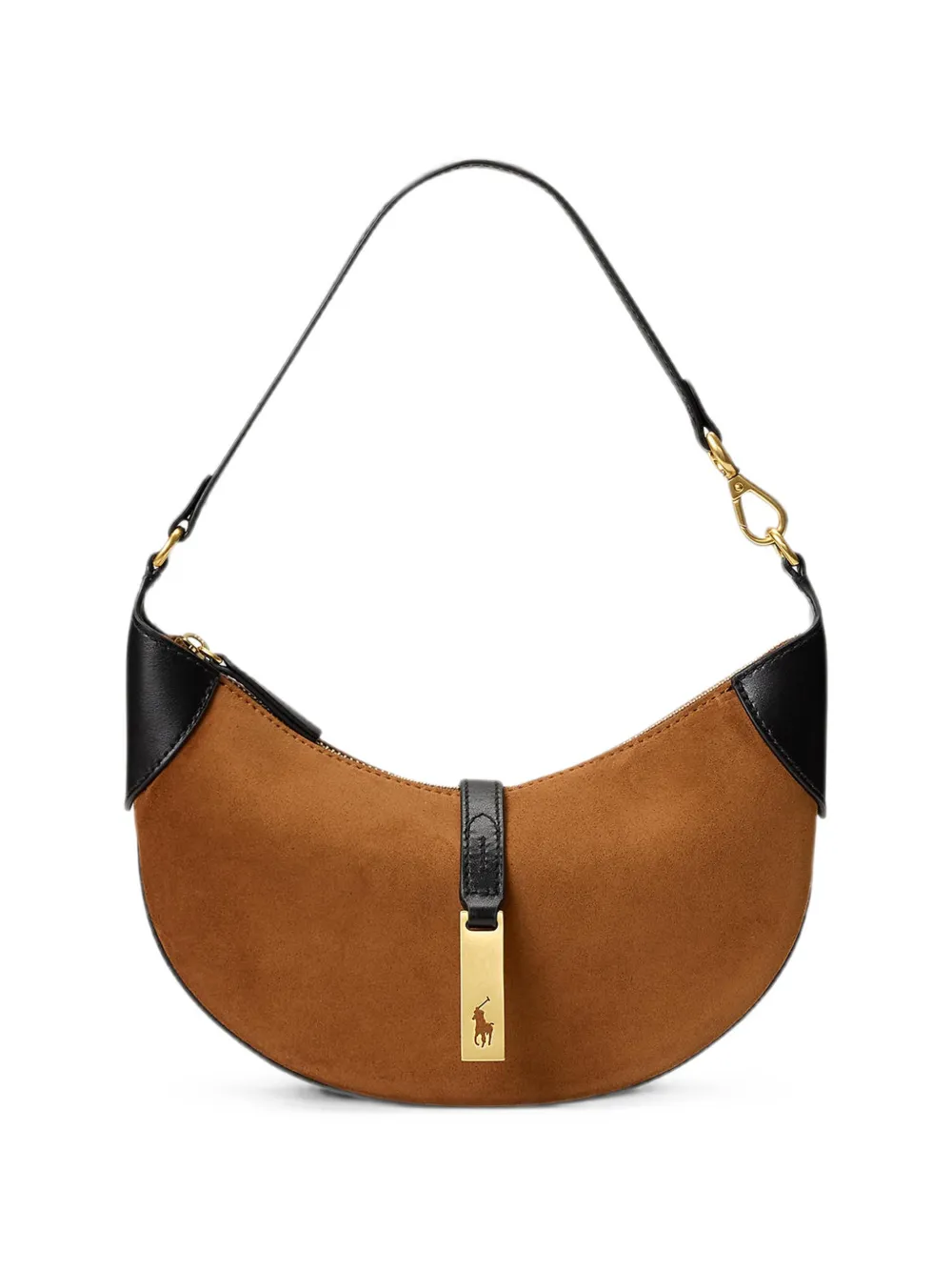 Polo Ralph Lauren mini Polo ID suede shoulder bag - Braun