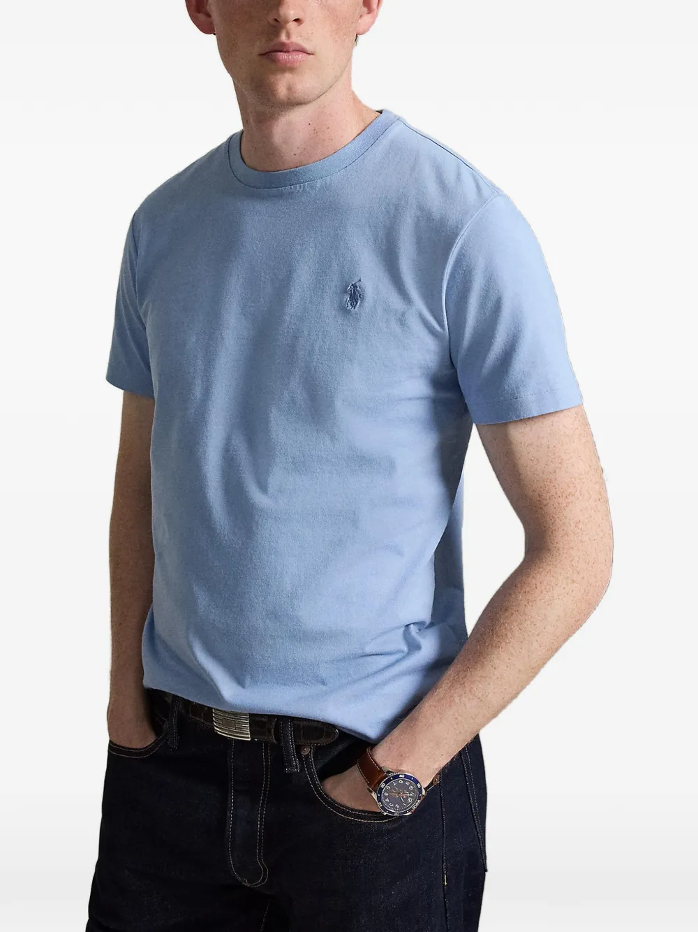 Polo Ralph Lauren Jersey T-shirt met ronde hals Blauw