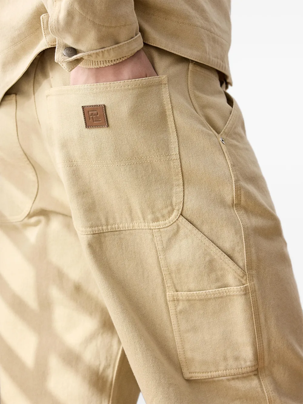 Ralph Lauren Purple Label Straight jeans met ritssluiting Beige