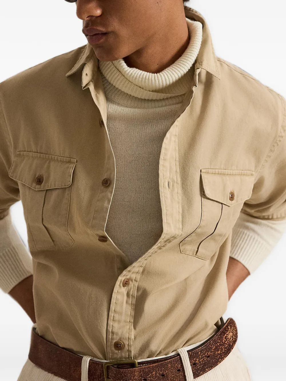 Polo Ralph Lauren Button-up shirtjack met borstzak Beige