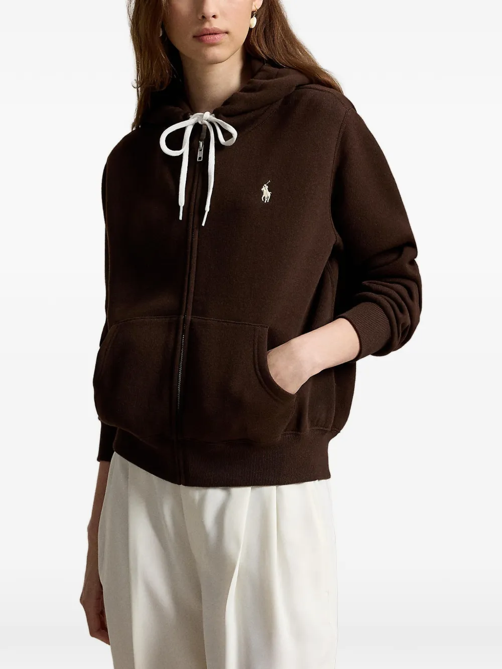 Polo Ralph Lauren Hoodie met geborduurd logo Bruin