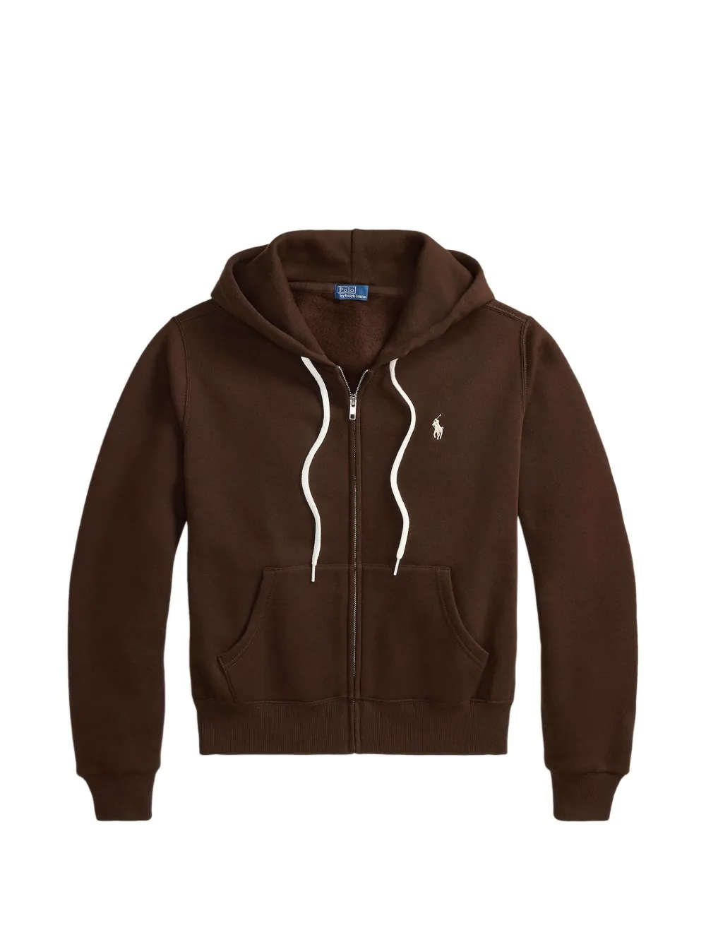Polo Ralph Lauren Felpa con logo ricamato e zip - Marrone