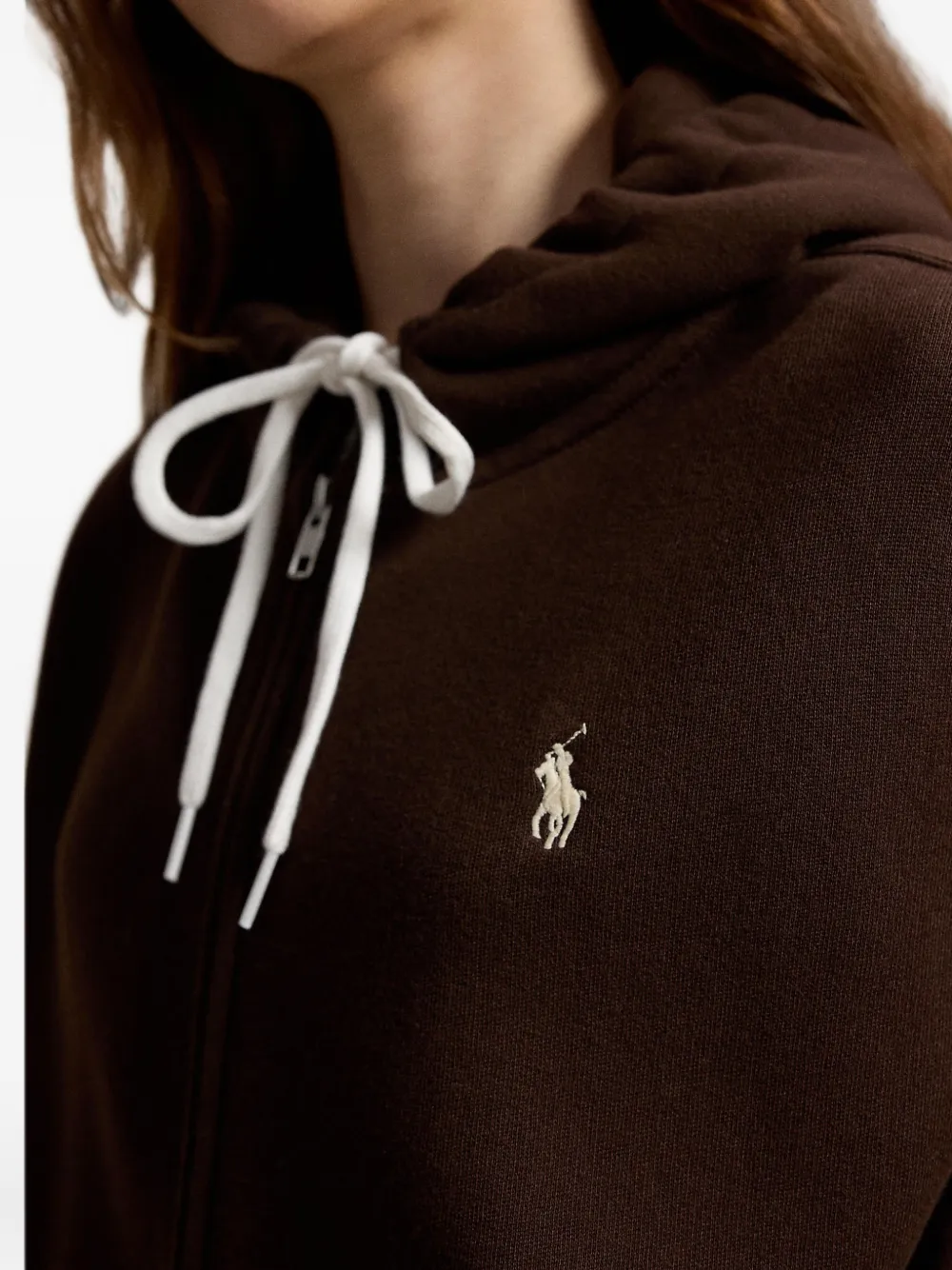 Polo Ralph Lauren Hoodie met geborduurd logo Bruin