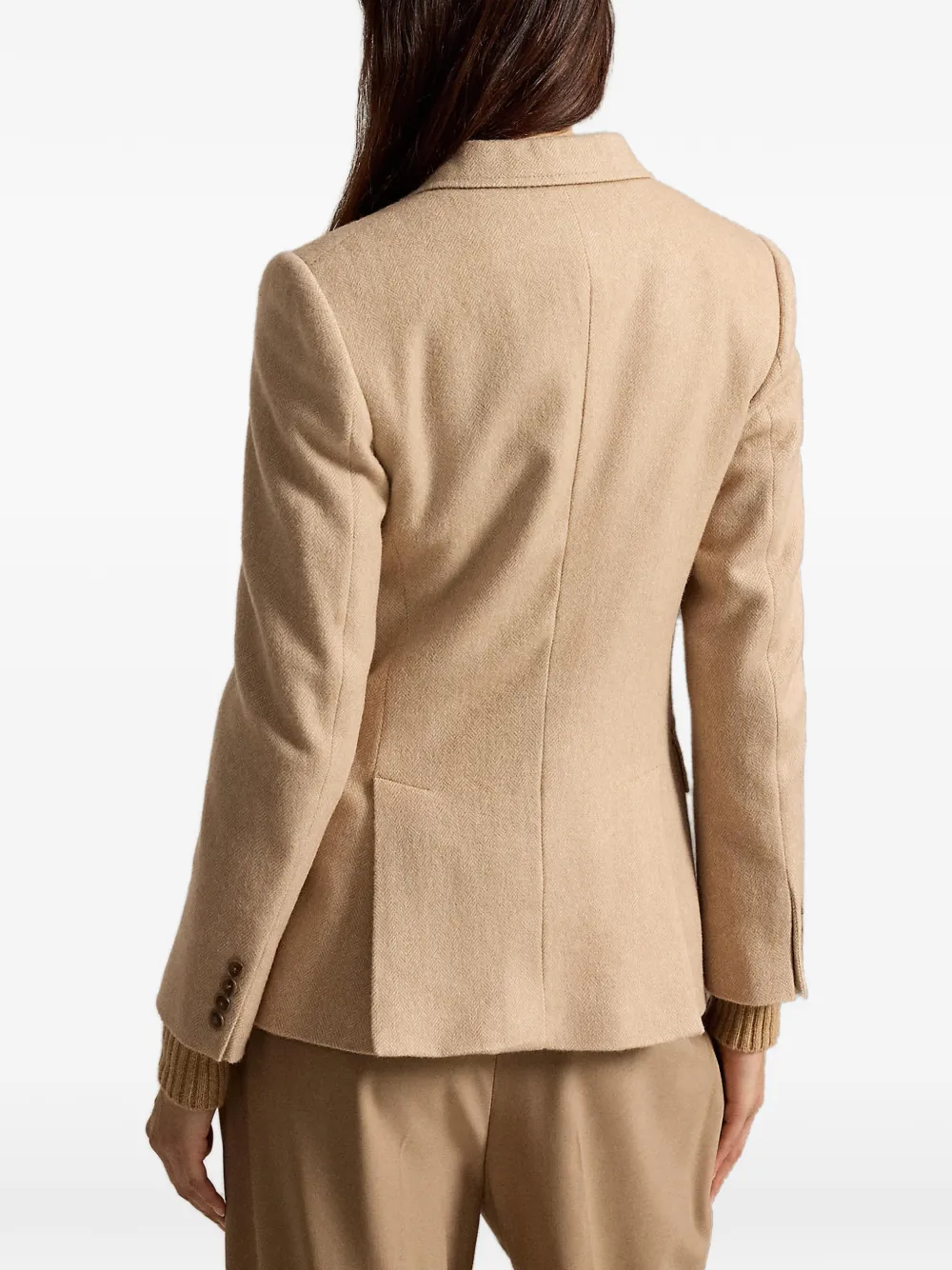 Polo Ralph Lauren Wollen blazer met visgraatpatroon Beige