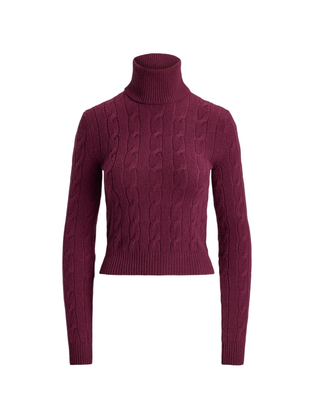 Polo Ralph Lauren Rollkragenpullover mit Zopfmuster - Violett
