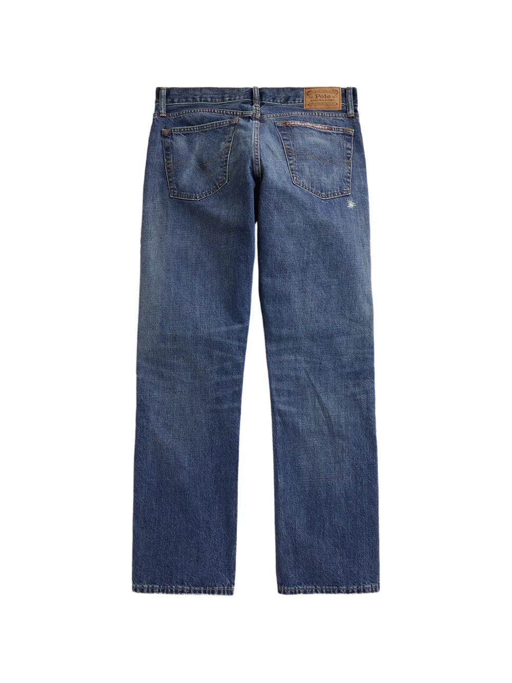 Polo Ralph Lauren Gerafelde jeans met borduurwerk Blauw
