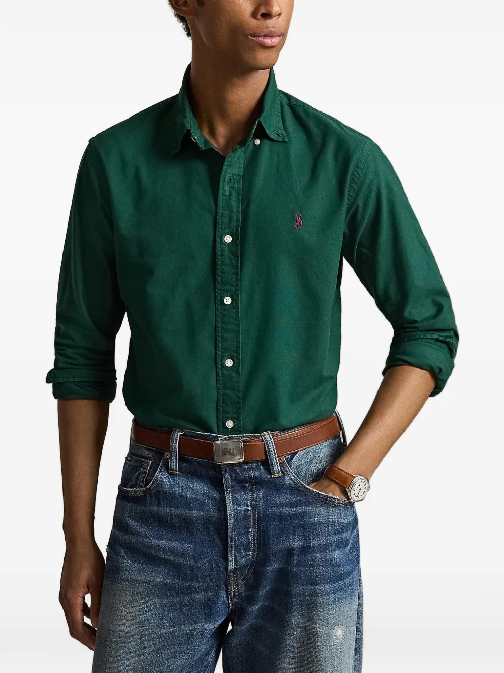 Polo Ralph Lauren Overhemd met geborduurd logo Groen