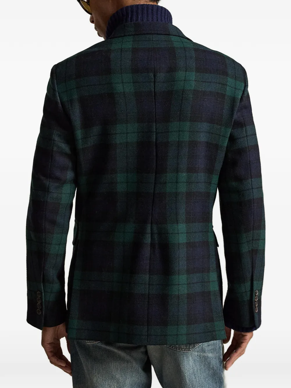 Polo Ralph Lauren Blazer met tartan ruit en enkele rij knopen Groen