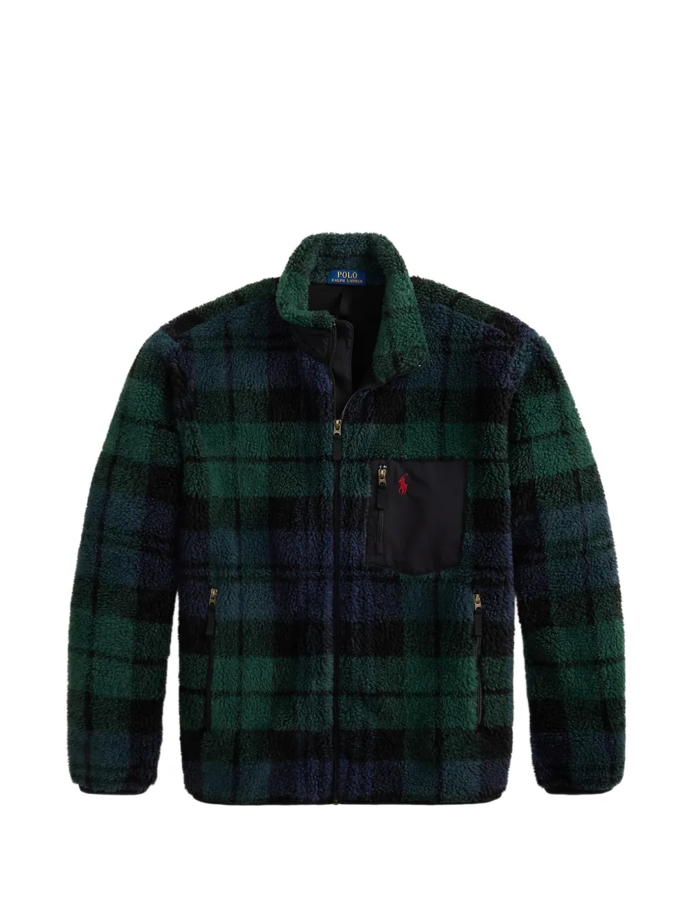 Polo Ralph Lauren Plaid Fleece Sweatshirt In Green