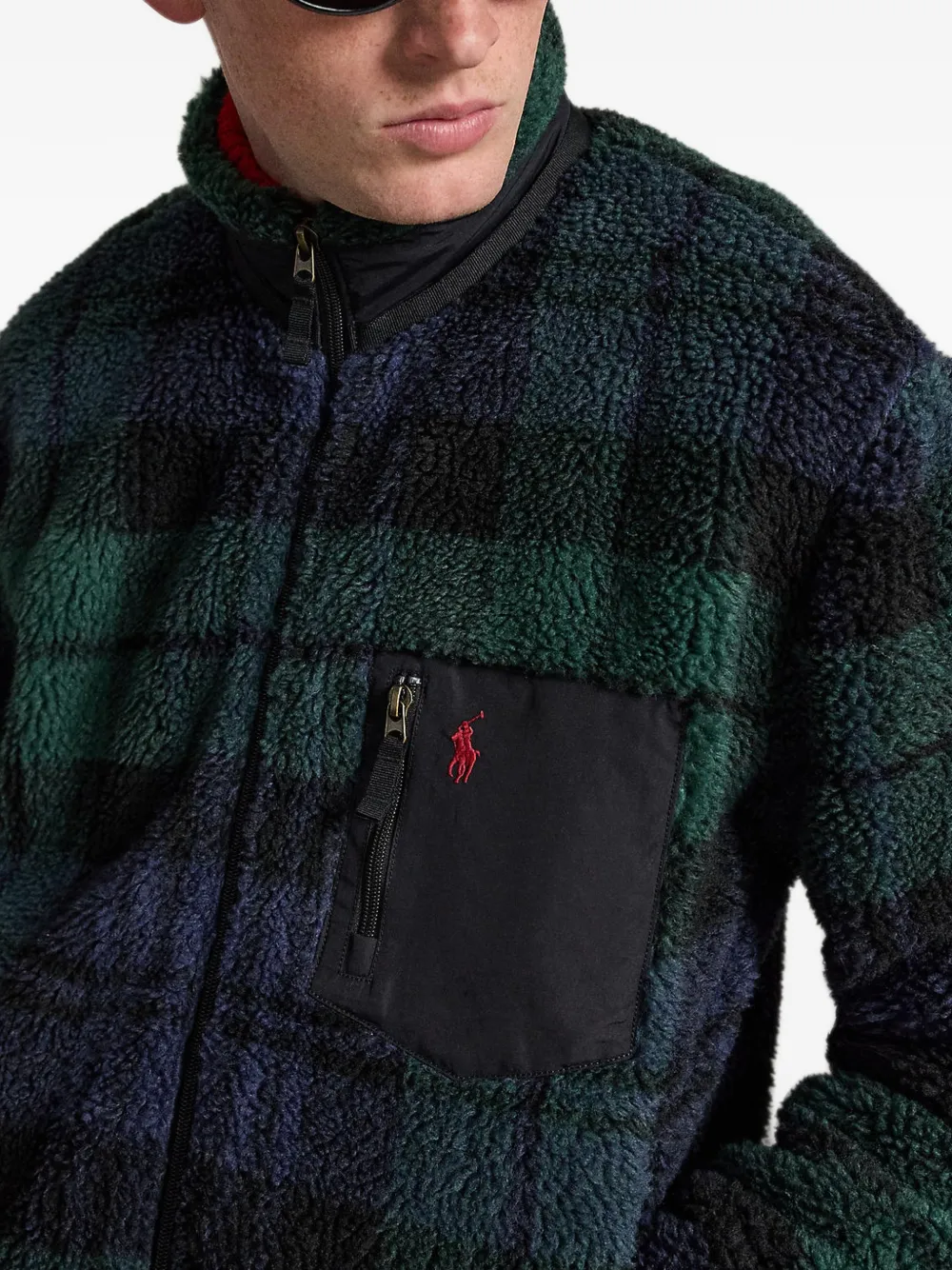 Polo Ralph Lauren Geruite fleece sweater Groen
