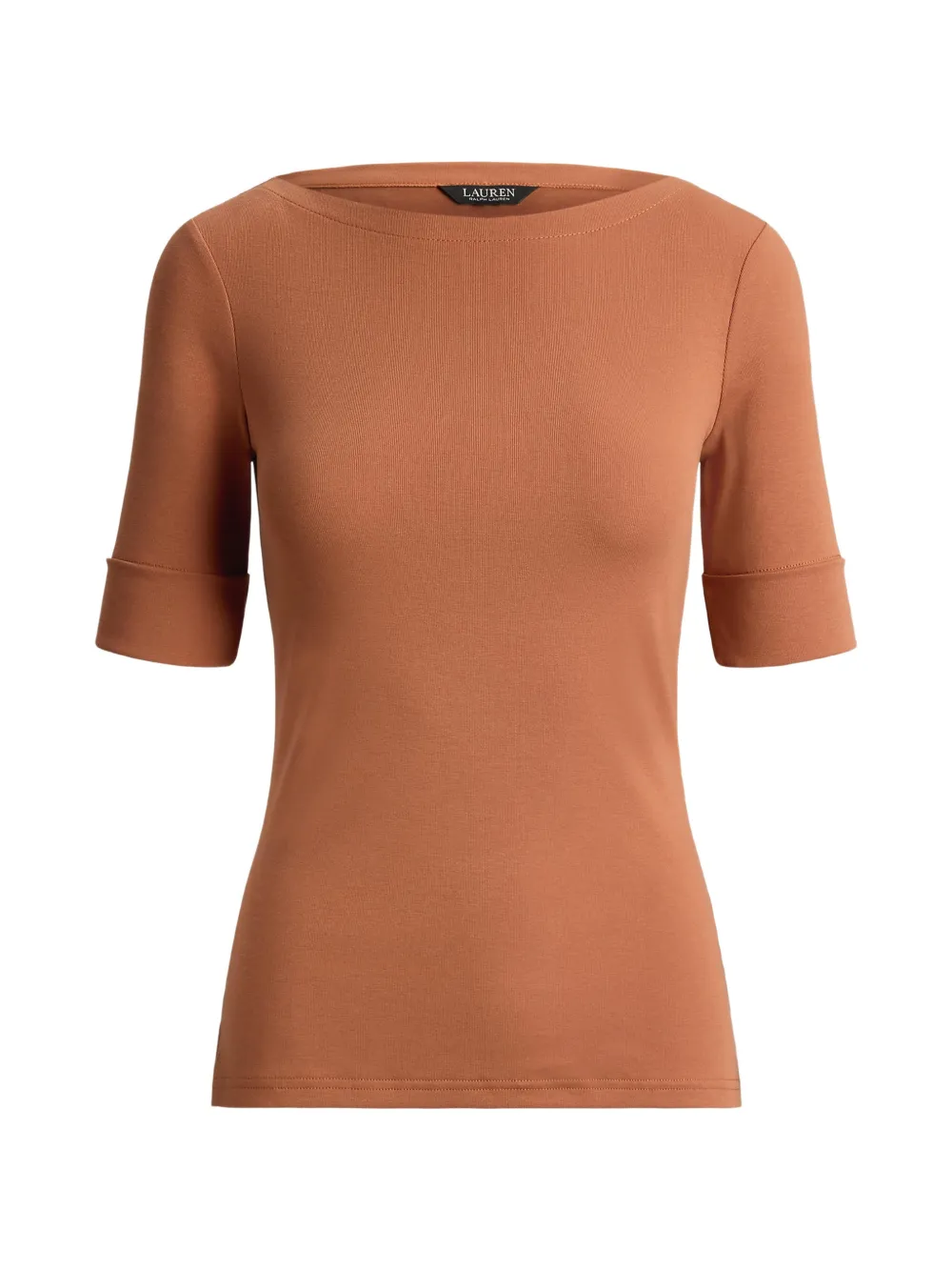 Lauren Ralph Lauren boat-neck turn-up cuff top - Arancione