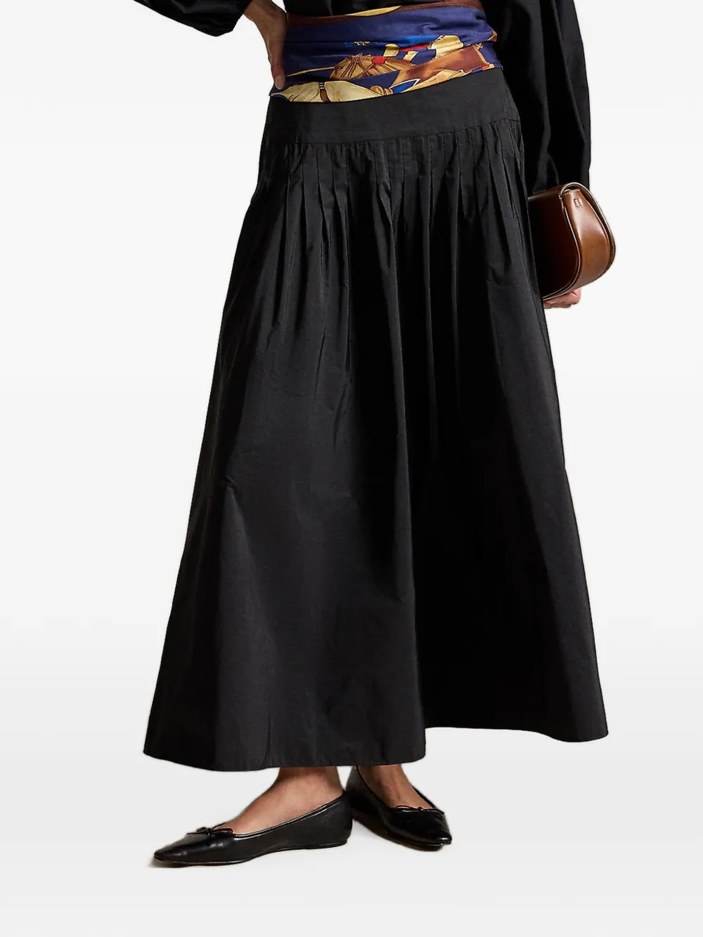 Polo Ralph Lauren Geplooide maxi-rok Zwart