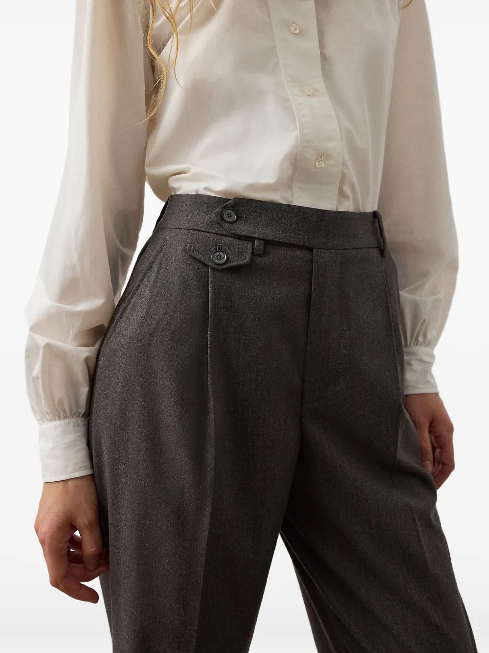 Ralph Lauren Collection Straight plooibroek Grijs