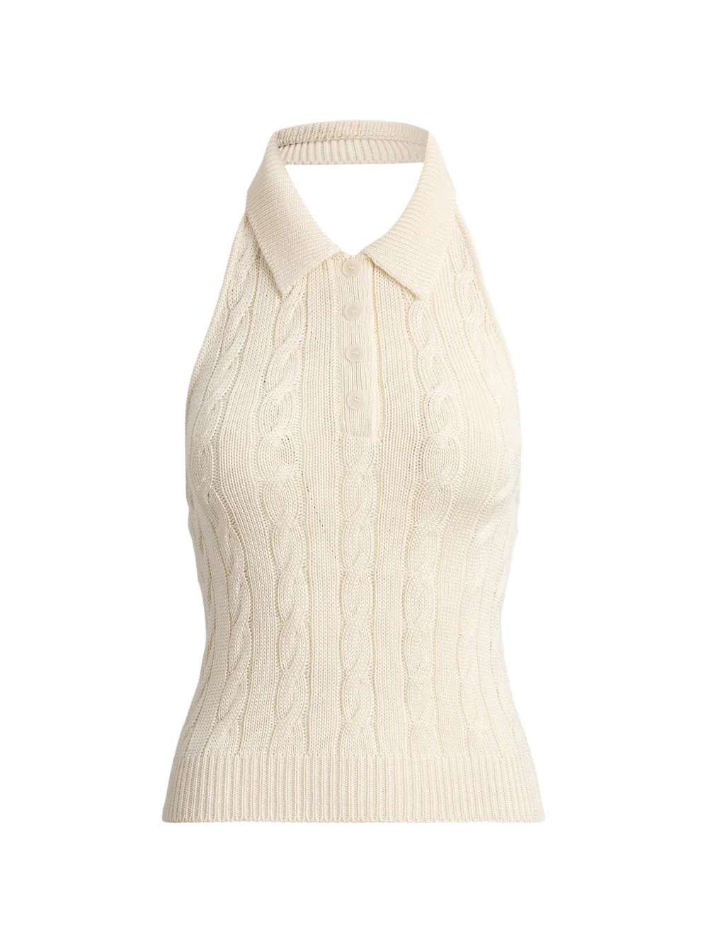 Polo Ralph Lauren cable-knit halter polo jumper - Nude