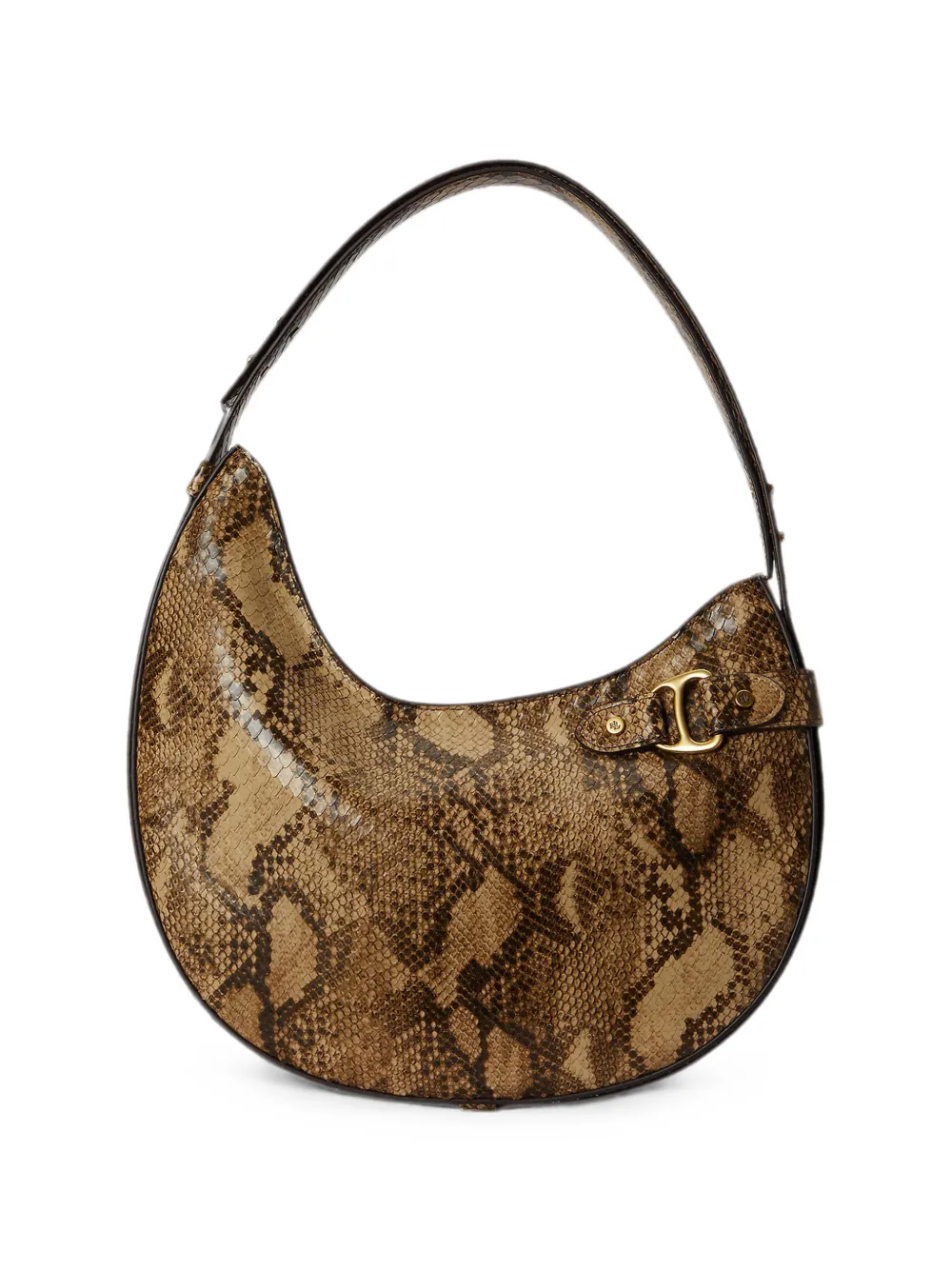 Lauren Ralph Lauren large Tasha snakeskin-effect tote bag - Marrone