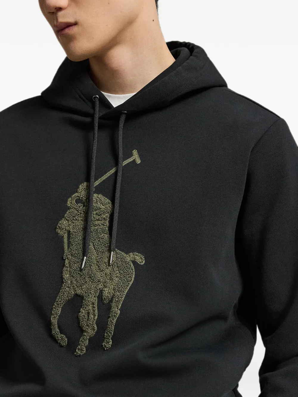 Polo Ralph Lauren Big Pony dubbelgebreide hoodie Zwart