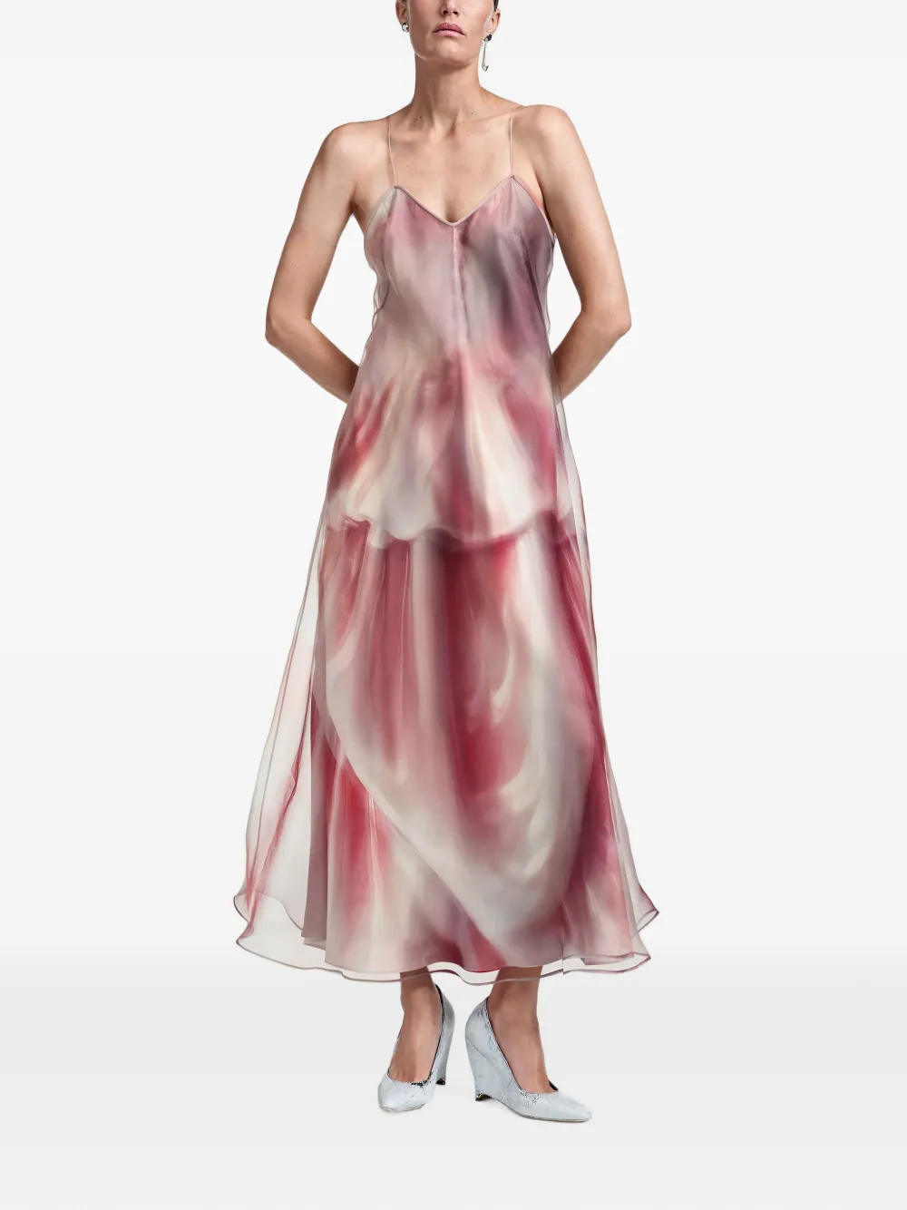 Maison Margiela Midi-jurk met print Roze
