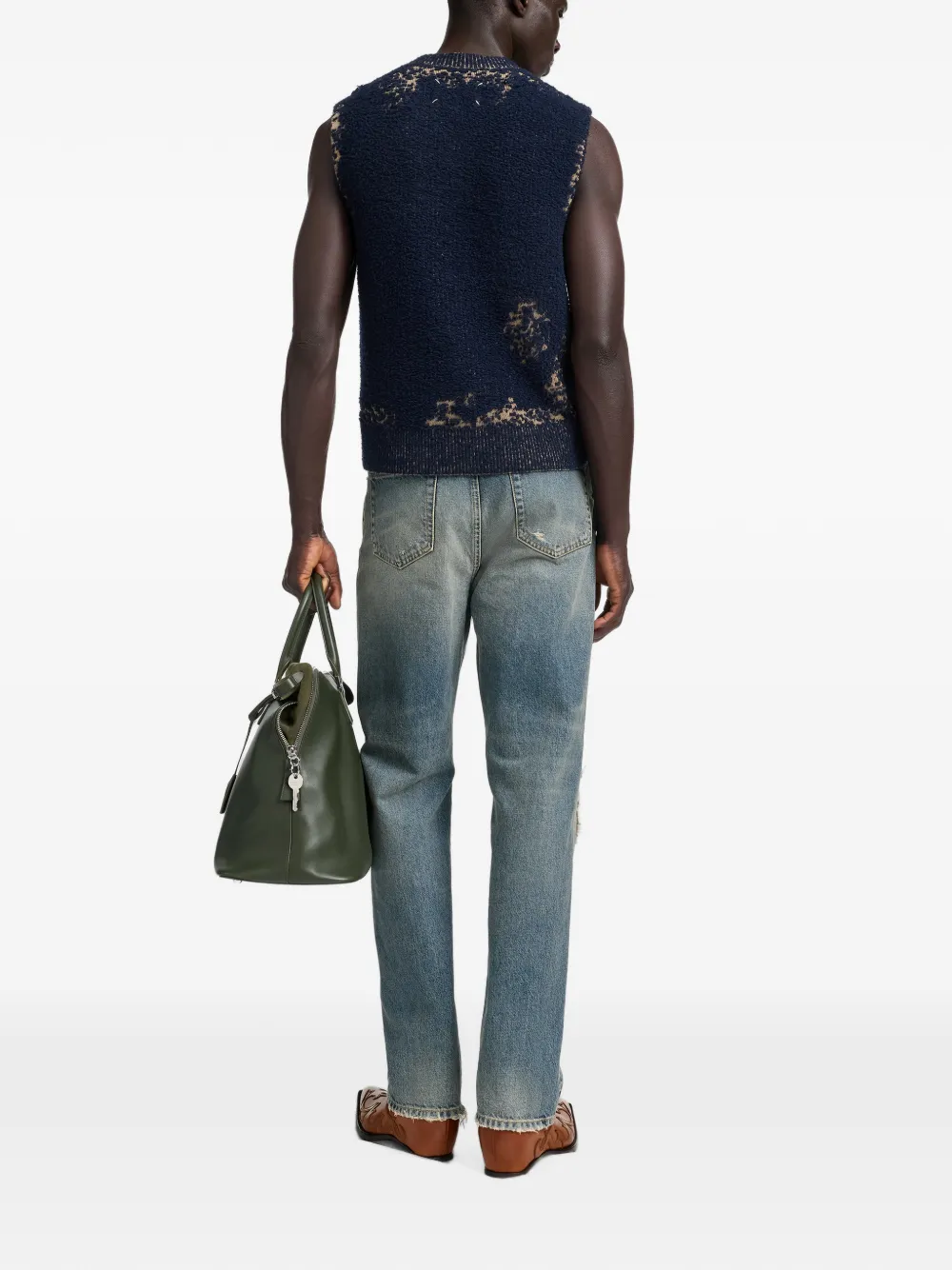 Maison Margiela Gebreide top met zuur Blauw