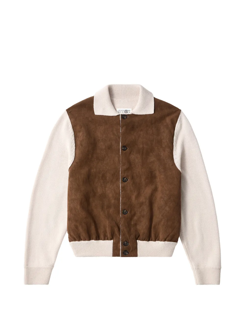 MM6 Maison Margiela Gebreid jack met contrast en rits Beige
