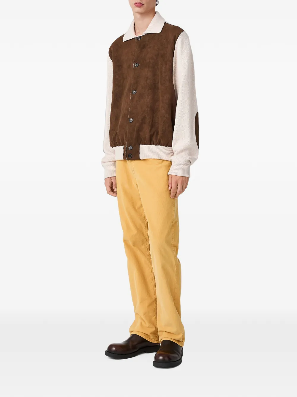 MM6 Maison Margiela Gebreid jack met contrast en rits Beige