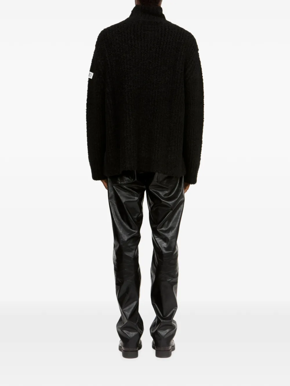 MM6 Maison Margiela Bouclé trui met hoge hals Zwart