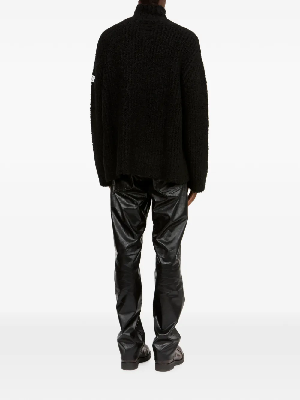 MM6 Maison Margiela Bouclé trui met hoge hals Zwart