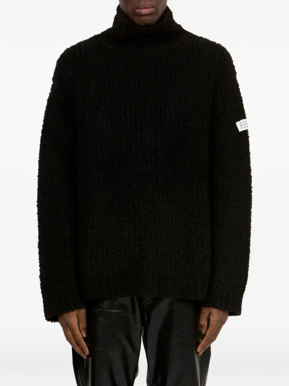 MM6 Maison Margiela textured-knit turtleneck sweater - Nero