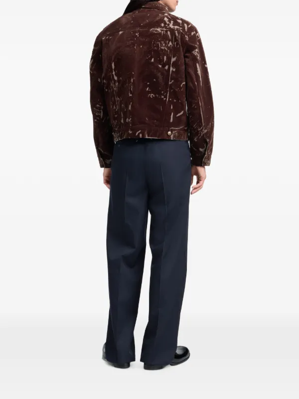 Maison Margiela Flocked Denim Jacket | Brown | FARFETCH