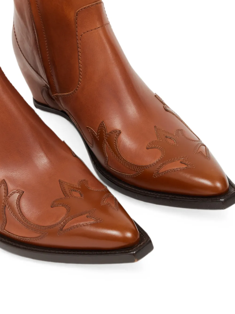 Maison Margiela Western flame-appliqué ankle boots Bruin