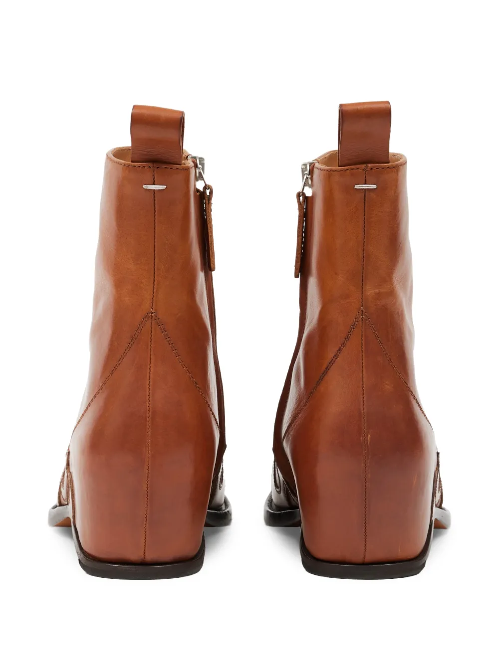 Maison Margiela Western flame-appliqué ankle boots Bruin