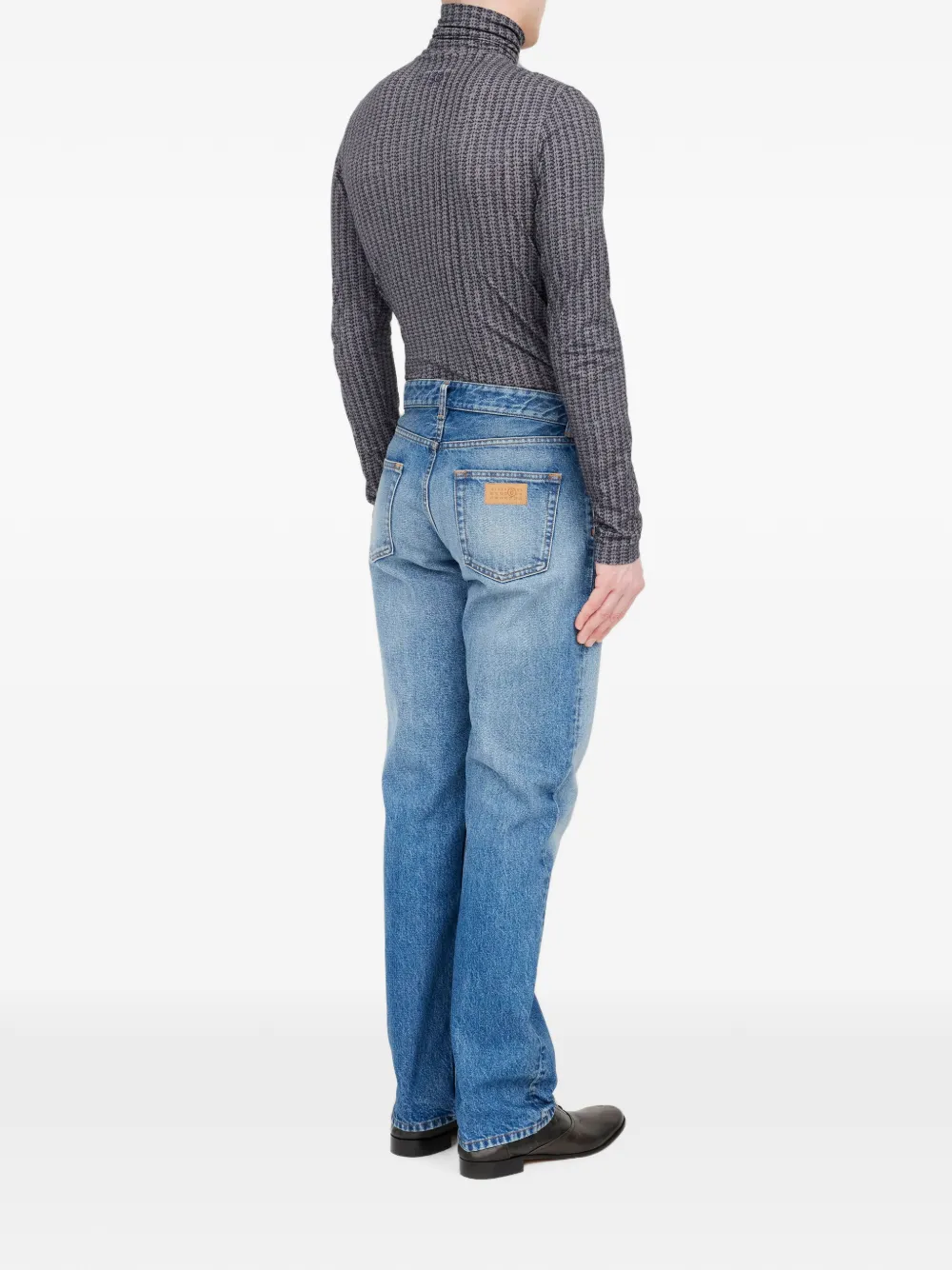 MM6 Maison Margiela Straight jeans met riemlussen Blauw
