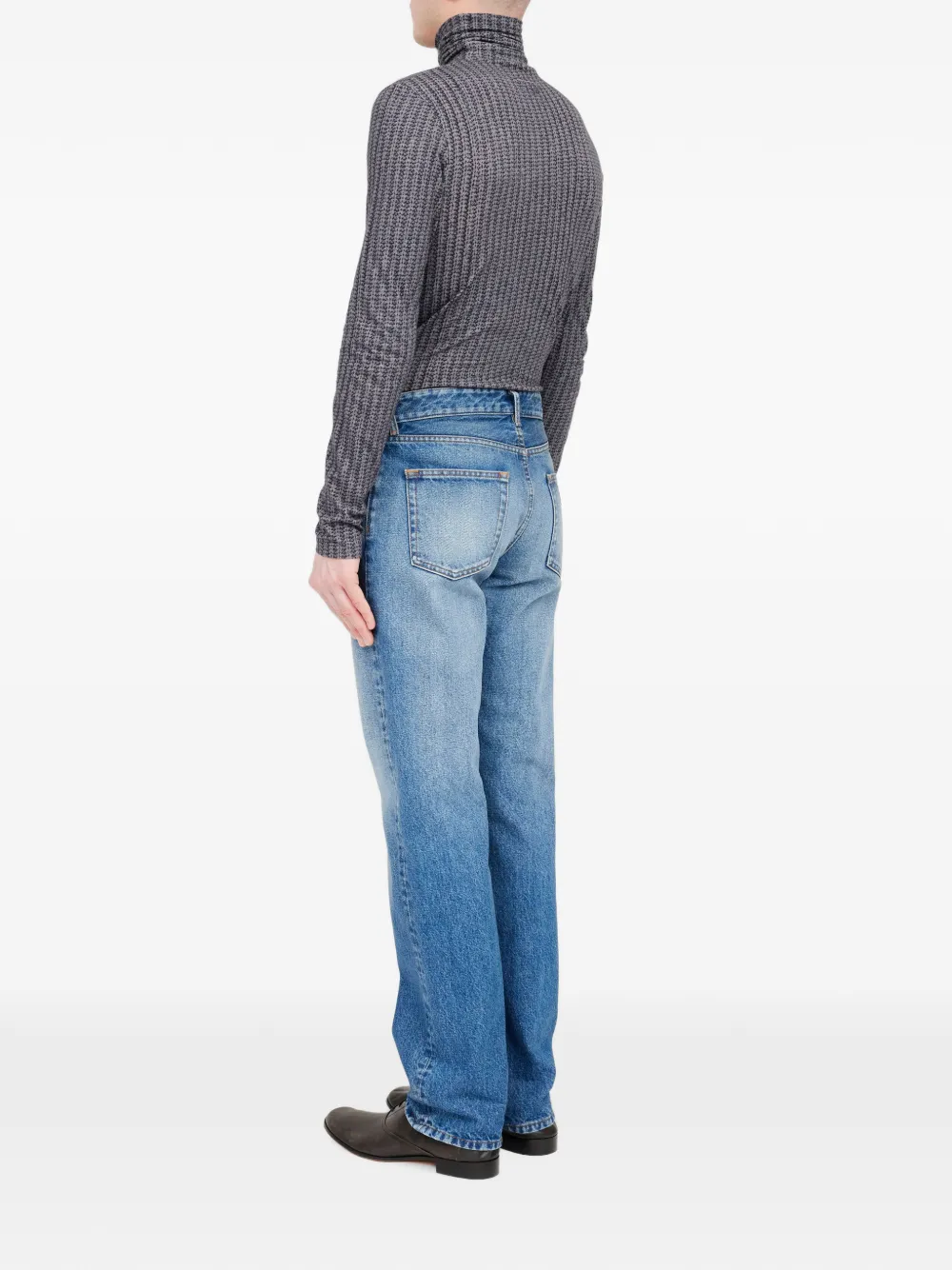 MM6 Maison Margiela Straight jeans met riemlussen Blauw