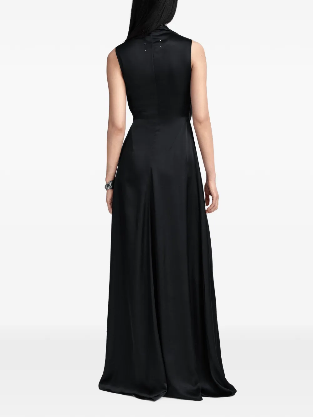Maison Margiela Maxi-jurk met hoge hals Zwart