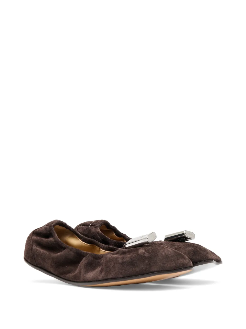 MM6 Maison Margiela Anatomic suede ballet flats Bruin