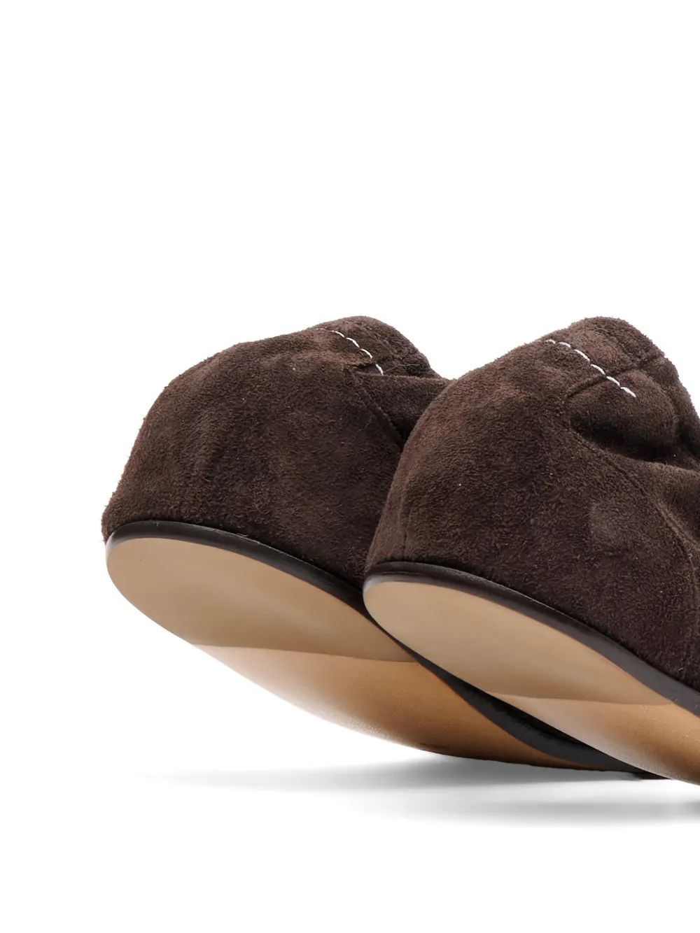 MM6 Maison Margiela Anatomic suede ballet flats Bruin
