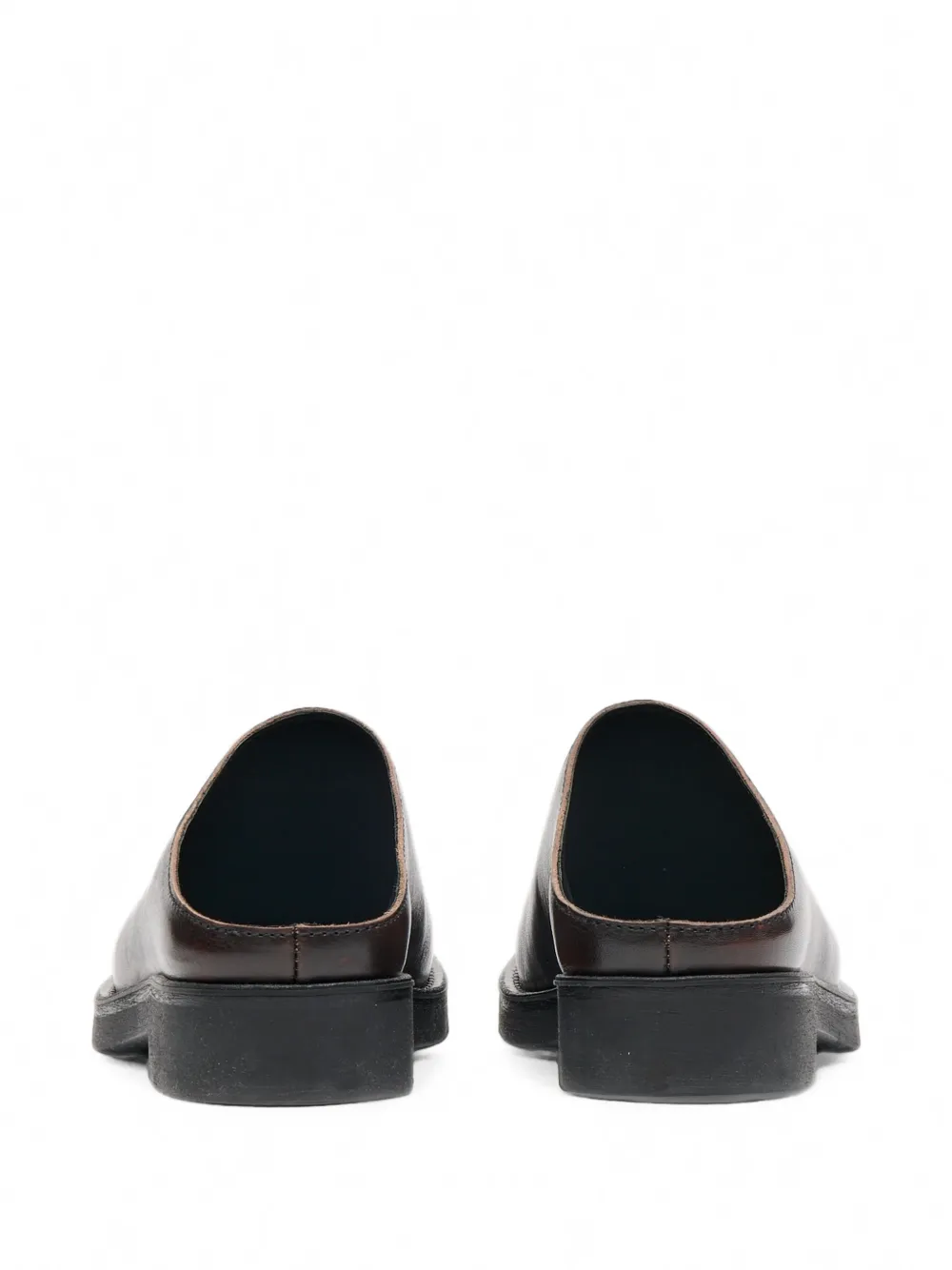 MM6 Maison Margiela brushed leather biker mules Bruin
