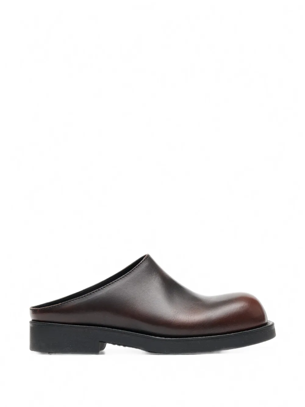 MM6 Maison Margiela brushed leather biker mules Bruin