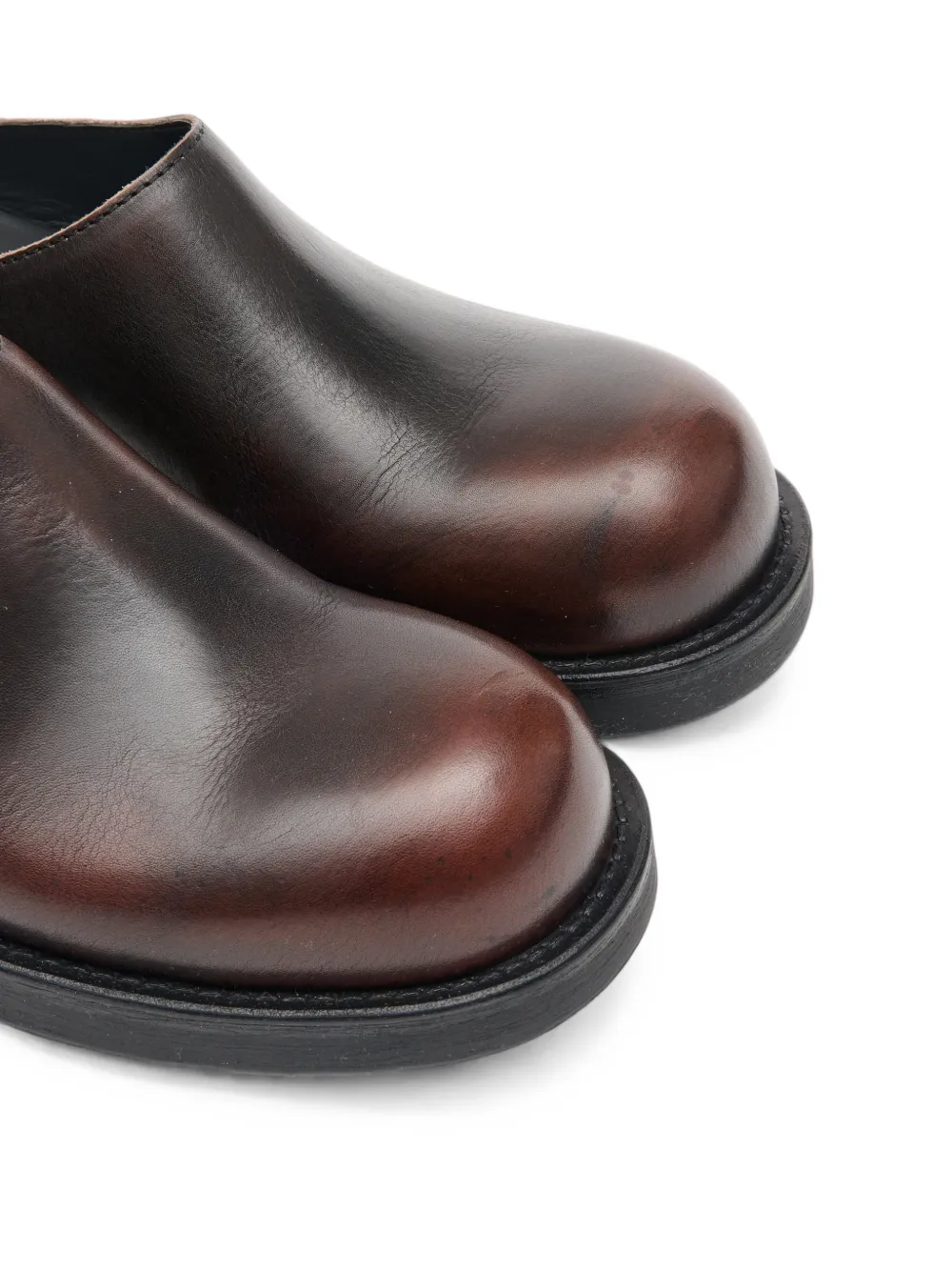 MM6 Maison Margiela brushed leather biker mules Bruin
