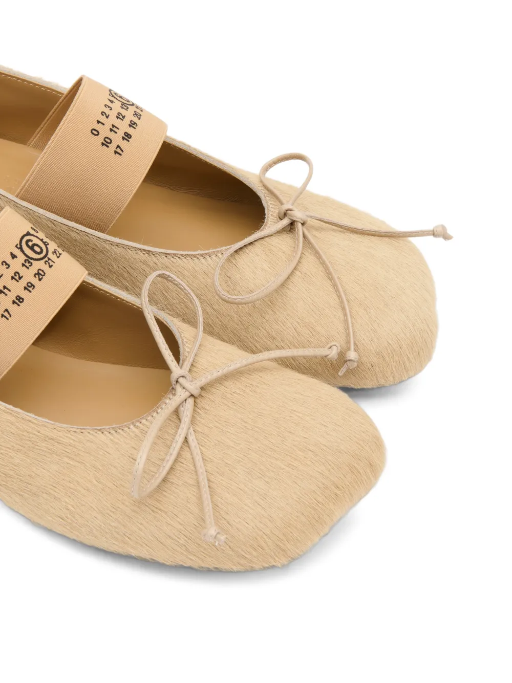 MM6 Maison Margiela Anatomic round-toe ballet flats Beige