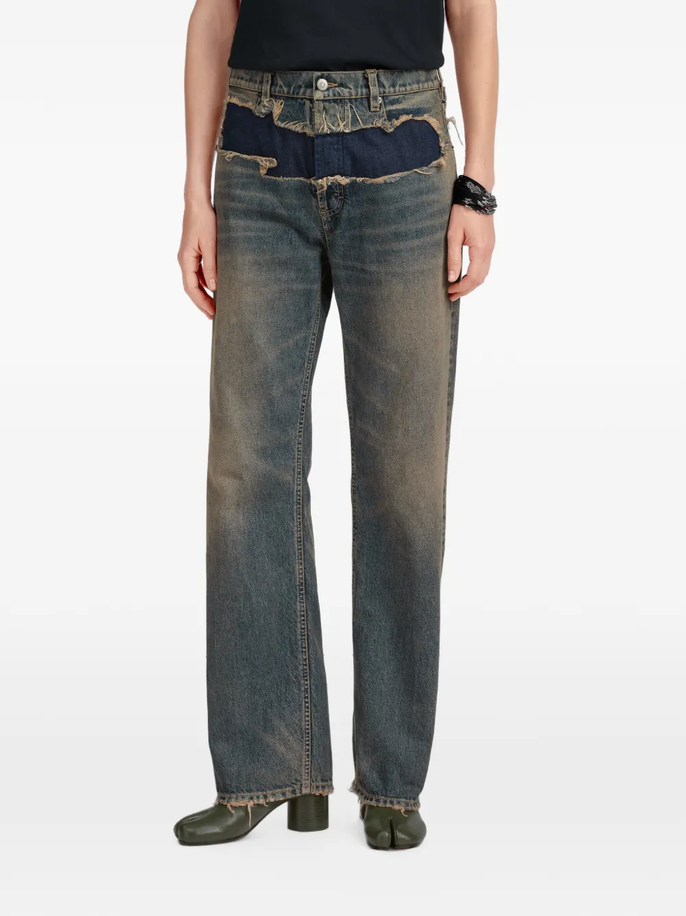 Maison Margiela Gerafelde jeans Blauw