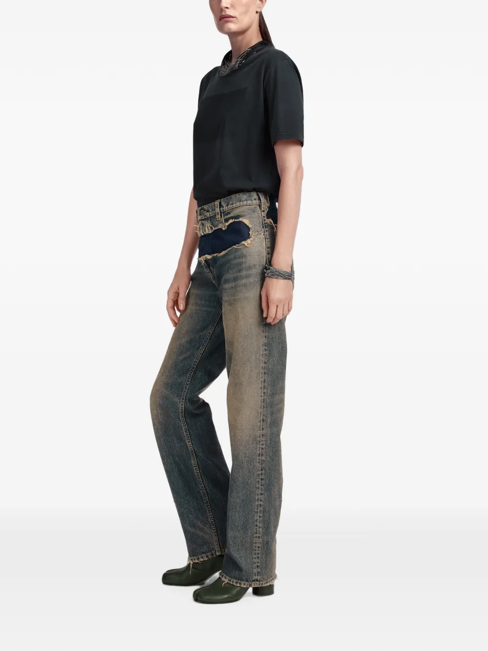 Maison Margiela Gerafelde jeans Blauw
