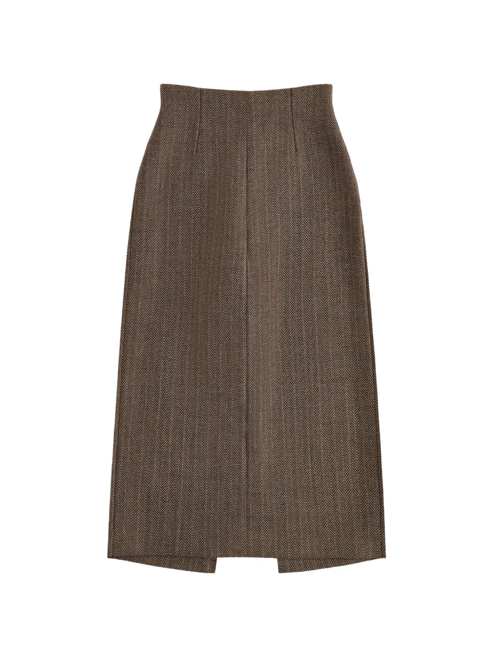 Maison Margiela herringbone-pattern virgin wool skirt