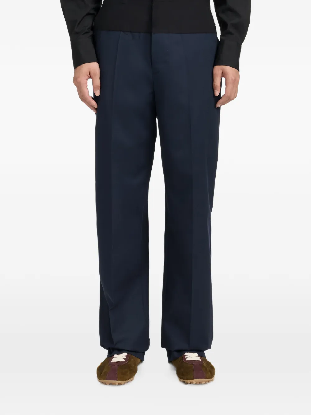 Maison Margiela Inbrenging wollen broek Blauw