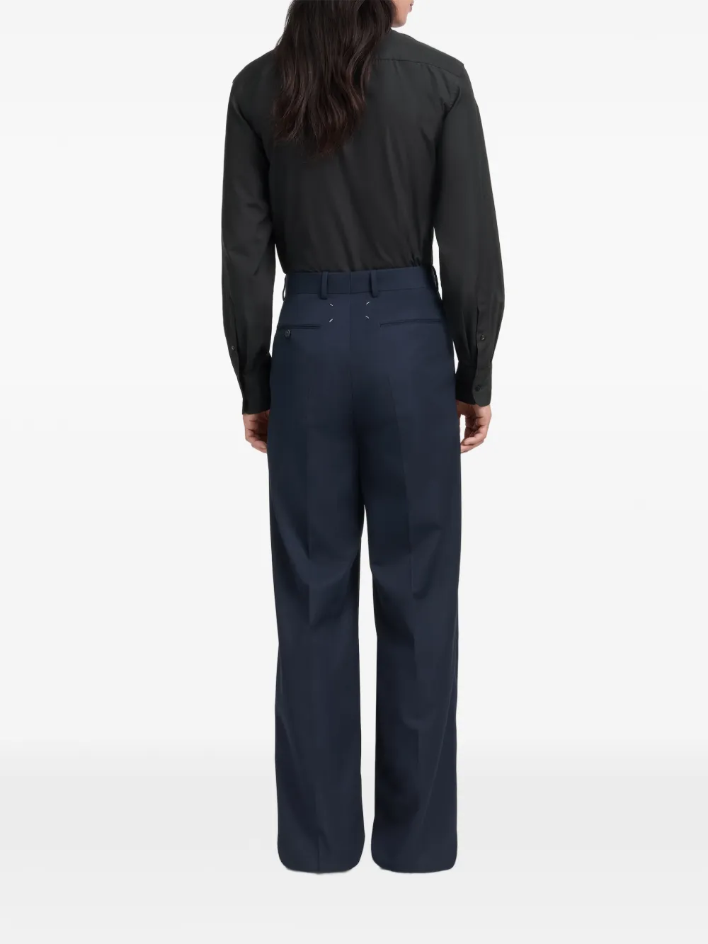 Maison Margiela Inbrenging wollen broek Blauw